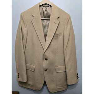 Palm Beach 100% Camel Hair 42R Lined Sport Coat Jacket Blazer Tailored In USA